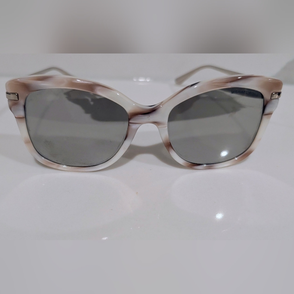 Michael Kors Women's Tortoiseshell White Frame Sunglasses with Mirrored Lenses